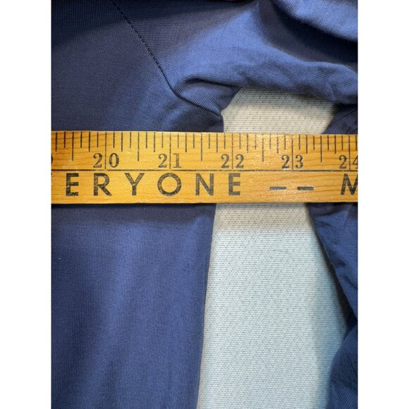 Knox Rose Womens Wrap Surplice Blouse Top Size L Blue Floral Embroidered Boho - Picture 9 of 13